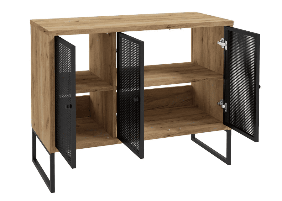 Fiora ormarić ispod umivaonika 3 vrata 100x43x80 cm hrast/crna 2 Fiora ormarić ispod umivaonika 3 vrata 100x43x80 cm hrast/crna - Slika 2